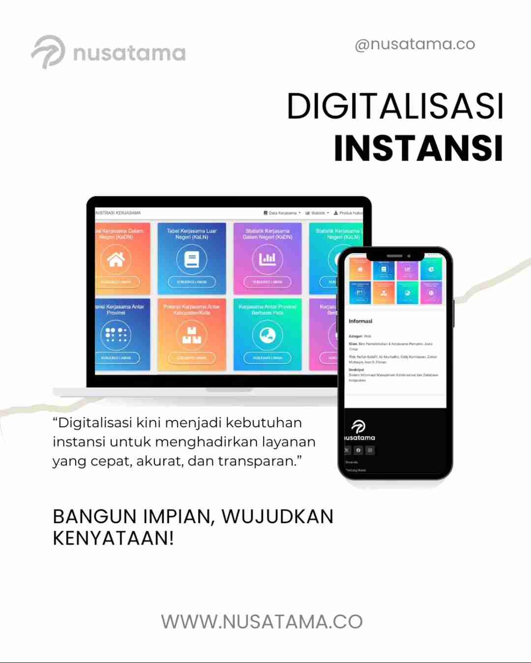 Jasa Pembuatan Digitalisasi Instansi Modern oleh PT Nusatama Jaya Sakti